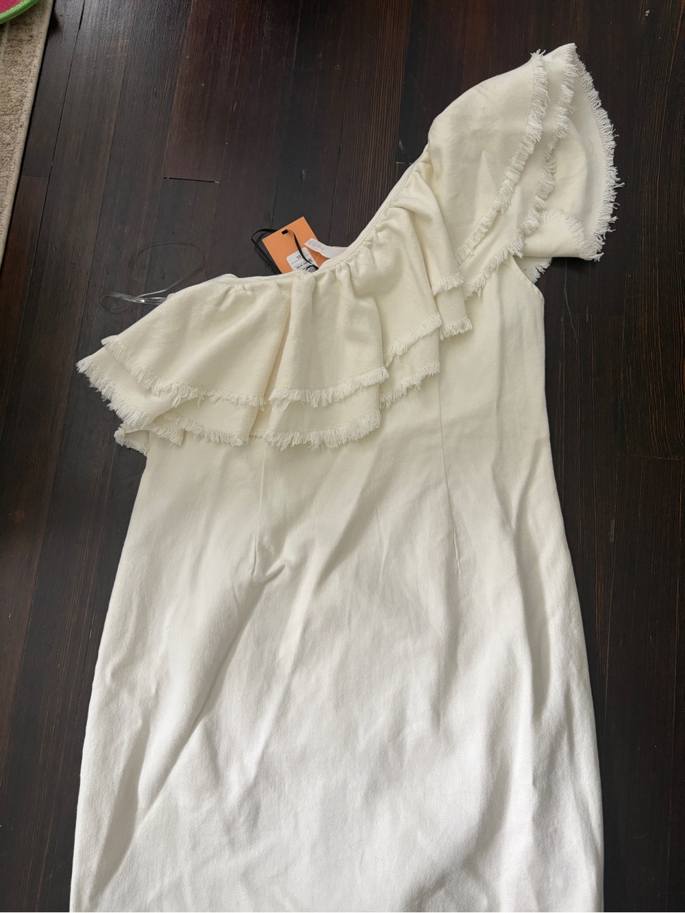 Target Cream One-Shoulder Ruffle Dress